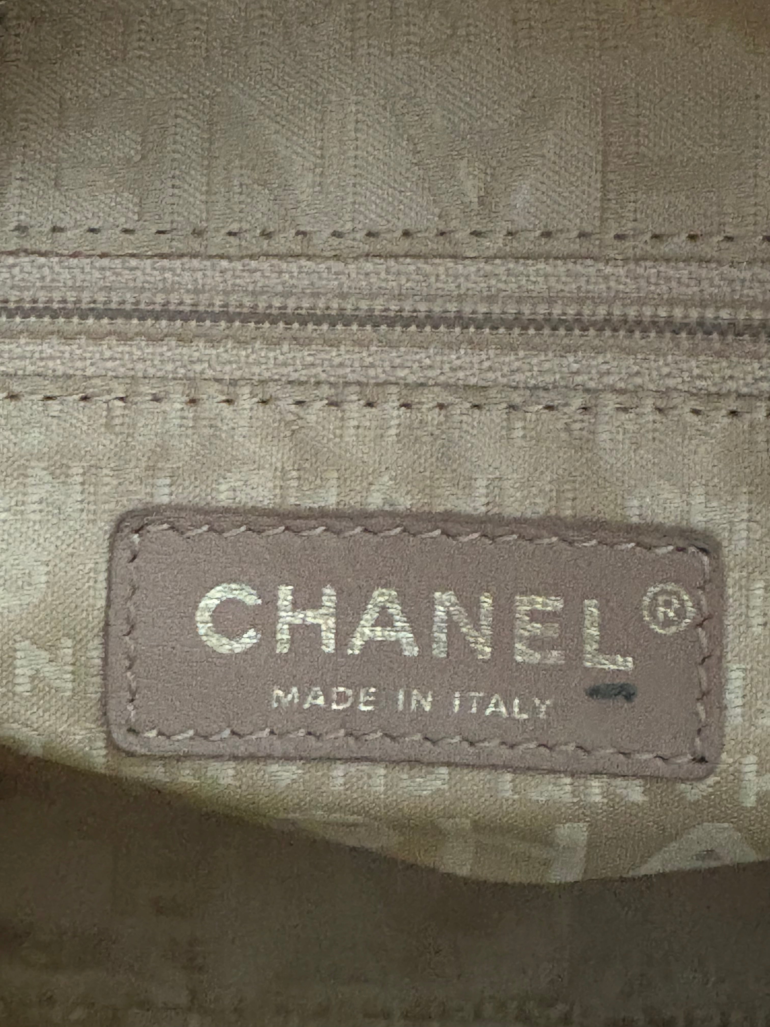 White Chanel vertical bowling bag