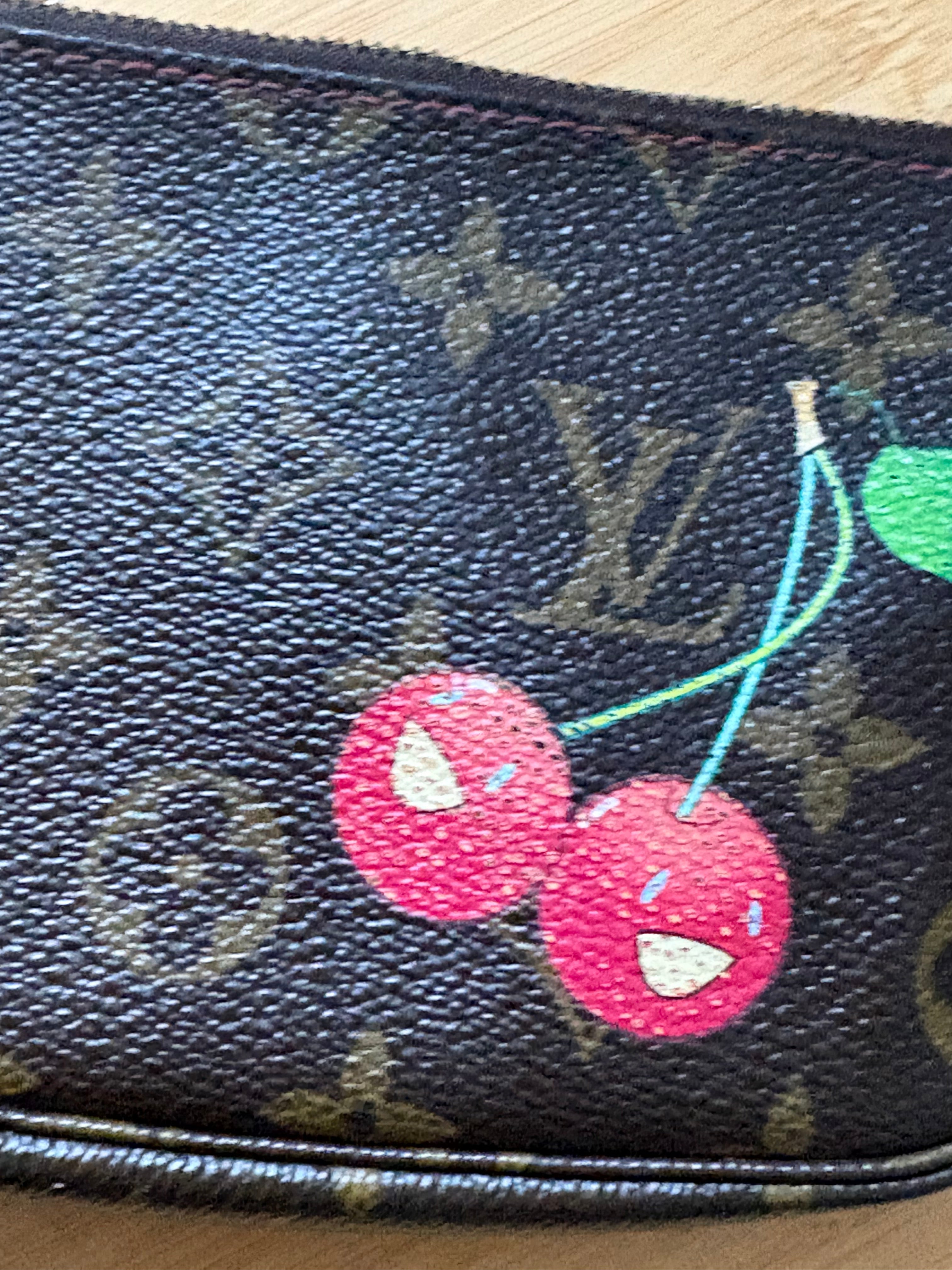Louis vuitton Murakami cherry bucket bag and pouch